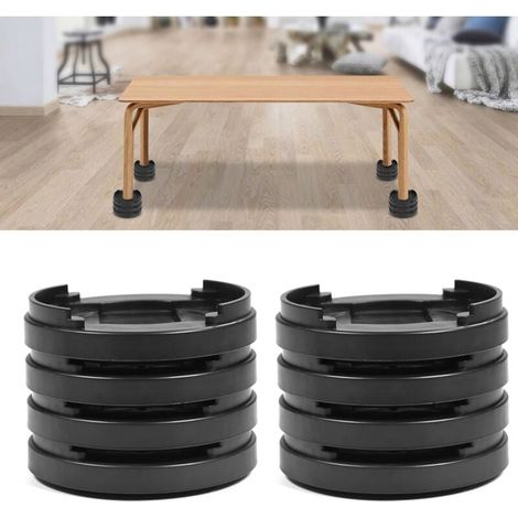 8 Stück Möbelbeinkappen aus Kunststoff, rutschfest, für mehrere Standorte, für Tisch, Schreibtisch, Sofa, Stühle – Schwarz (1/4)