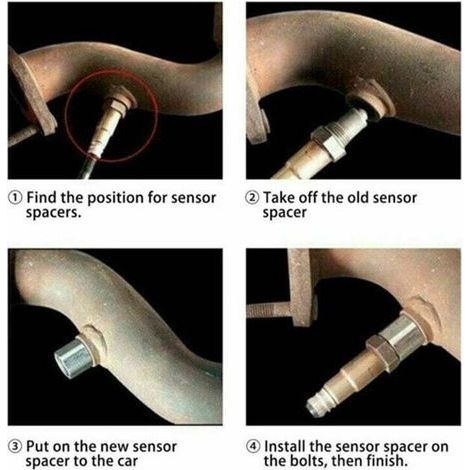 O2-Sensor, Auto-Sauerstoffsensor Cel Fix Check Engine Light Eliminator Adapter Sauerstoff M18X1,5 (1/3)