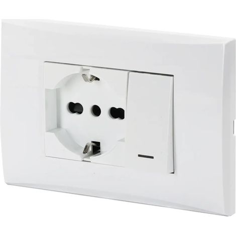 Aigostar Placca Placchetta Completa Shuko Interruttore 16a Incasso 503