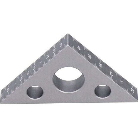 Règle Triangulaire Argent Épaissir Alliage D'aluminium Haute Hardnes Aluminium Épaissie Alliage Hauteur Règle Métrique et Impérial Outil De Mesure Du Bois (1/4)