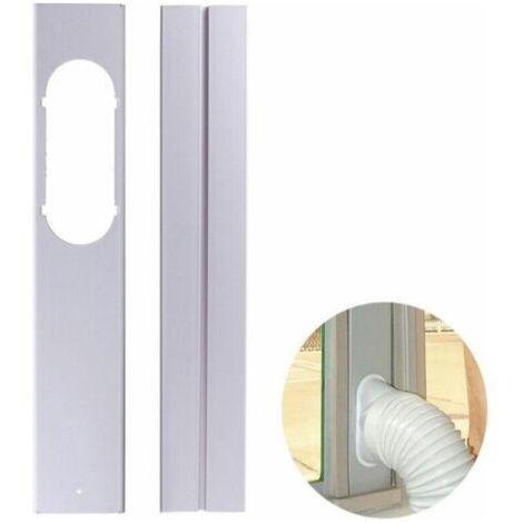 Panneau d'étanchéité rétractable en trois sections spécifique au climatiseur portable, intégré au cadre de la fenêtre - hauteur réglable, 55-110 cm, 55-10 cm, ouverture 7 cm, 520 cm, paquet de 2. (1/4)