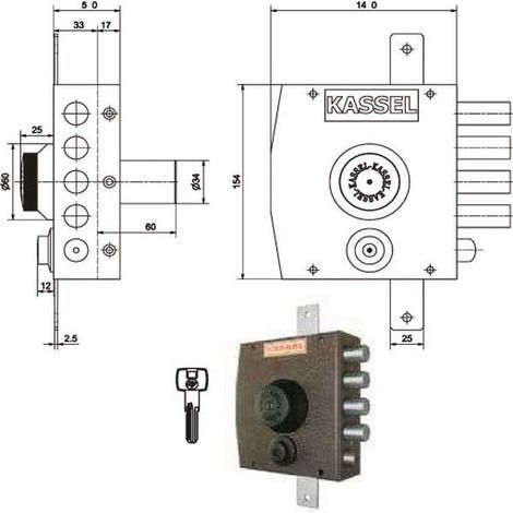 Serrure Sic.Triplice Dx Pompe 2351/Cp Kassel
