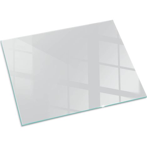 Piastra per Camino di Vetro Temperato Premium Design Elegante e Sicuro Protezione del Pavimento dal Calore Colore Grigio 80x60 cm (1/5)