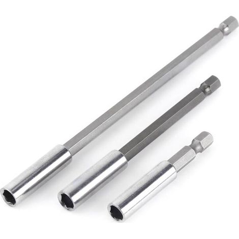 3Pcs 1/4" Porte Embouts Magnétique Extension de Vissage Tournevis Tige Hexagonal 75mm 100mm 150mm Rallonge Embout Visseuse (1/4)