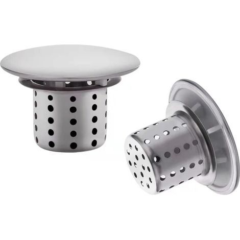 Filtre à Baignoire, 4 cm Attrape Cheveux Douche Filtre, 2 Pcs Drain Hair Catcher Inoxydable pour Évier de Bain Lavabo, Filtre Baignoire (1/5)