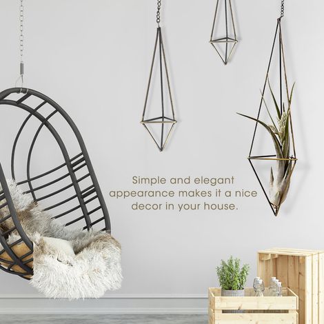 Support suspendu triangulaire géométrique pour plantes aériennes et broméliacées, décoration intérieure M (1/5)