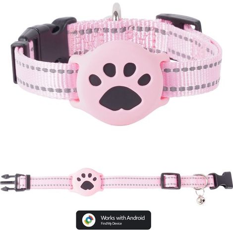 Localizzatore GPS per gatti, senza canone mensile, compatibile con Android, impermeabile (IP68), batteria CR2032 (durata superiore a 1 anno), collare regolabile in nylon. (1/5)
