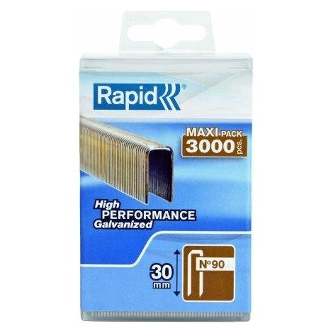 Rapid 3000 grapas plateadas acero galvanizado 30 mm