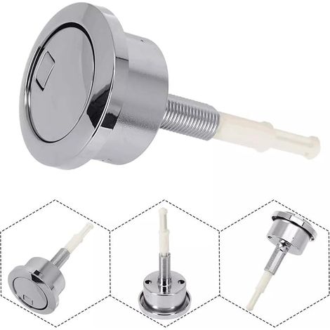Dual Flush Water Tank Drain Button Push Button Tank Bathroom Accessories Silver (1/4)