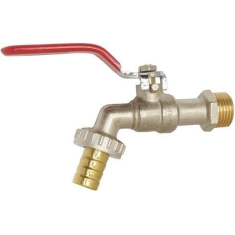 Adaptateur de réservoir IBC, robinet d'arrosage jardin, machine à laver mâle en alliage 1/2" avec vanne marche/arrêt noyau verrouillage