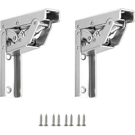 2 Pieces 90 Degree Folding Hinges, Reinforced Steel, Hidden Furniture Hinges, Furniture Accessories for Kitchen Cabinets, Bookcases, and More. (1/5)