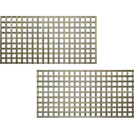 Premier 6ft x 3ft Flat Top Privacy Square Garden Trellis Panel