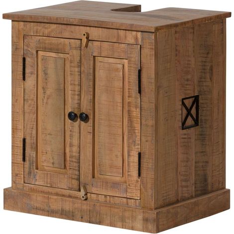 Waschbeckenunterschrank Akazie 60x43x66 natur versiegelt NATURE OF SPIRIT 301 (1/4)