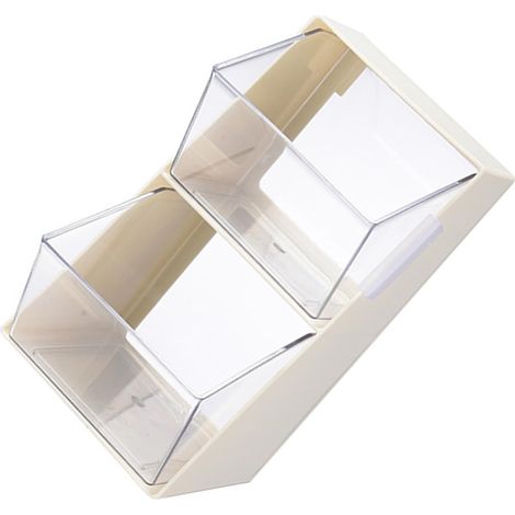 Boîte de rangement de bureau en plastique multicouches, anti-poussière, boîte de rangement de bureau minimaliste moderne pour sachets de thé, dose (1/5)