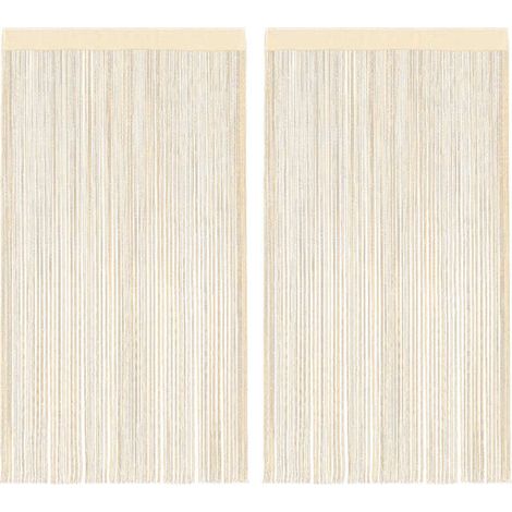 Fadenvorhänge 2 Stk. 140 x 250 cm Cremefarben
