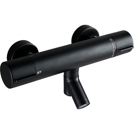 Thermostatic Bath Mixer Tap for Shower 38°C Bath Black (1/5)