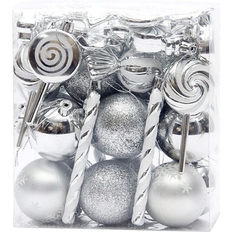 Sucette en bonbon, ensemble de boules de Noël peintes, pendentif de décoration de Noël (1/5)