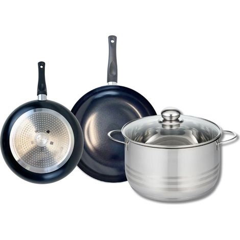 Ensemble de 2 Poêles de cuisson 20 et 24 cm et 1 faitout 24 cm Elo Prima Brillant (1/5)