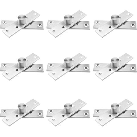8pcs Stainless Steel 360 Degree Swivel Door Hinges Central Pivot Hinges with Fixing Screws for Cabinet Swing Doors (1/5)