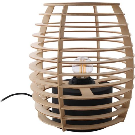 Table Lamp 'Ediz' made of Wood for Hallway
