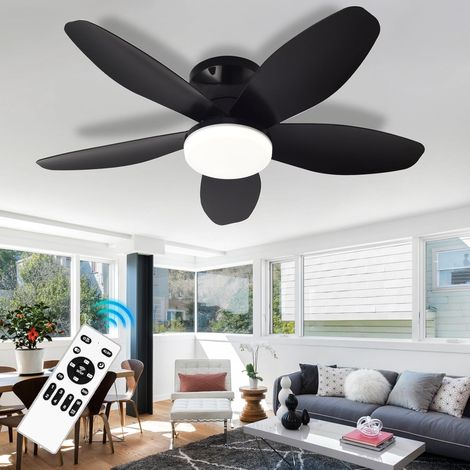 Black42in Ventilateur Plafond Avec Lumiere Silencieux, Lustre Ventilo De Plafond Avec Lampe Intégrée Réversible DC Moteur, LED Luminaire Ventilateur Plafonnier Pour Chambre Salon Cuisine (1/5)