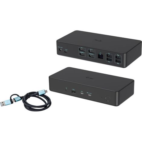 i-tec USB 3.0 / USB-C / Thunderbolt 3 Professional Dual 4K Display Docking Station Generation 2 + Power Delivery 100W
