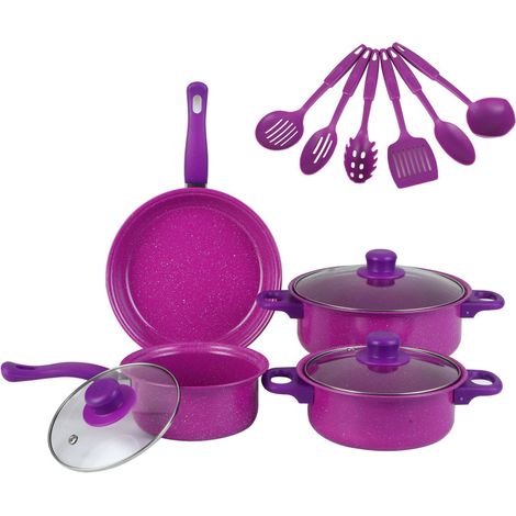 Ensemble de 13 ustensiles de cuisine antiadhésifs (casseroles et poêles) - Idée cadeau pour les amis et la famille (1/5)