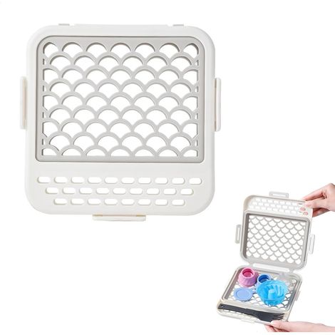 Cestello portaposate per lavastoviglie, cestello universale per piccoli oggetti come cucchiai e forchette, coperchio con pulsante, scomparto indipendente (1/5)