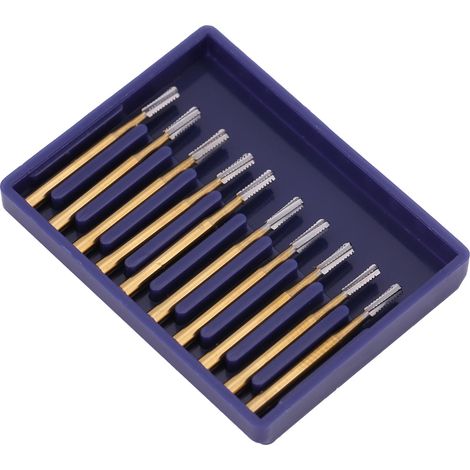 10 fraises diamantées FG-1958 en carbure de tungstène pour couronne dentaire, rotation rapide, dorées, lot de précision (1/5)