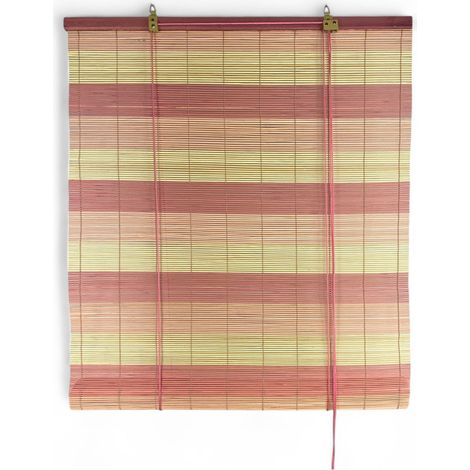 Store enrouleur en bambou 60x150 cm - Volet roulant en bois naturel pour l'intérieur et l'extérieur - Montage facile Rose (1/5)