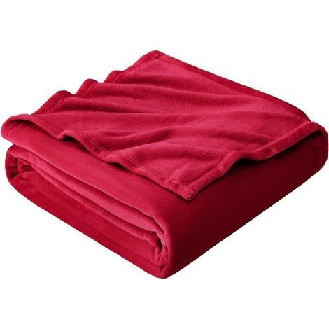 Plaid Canape Couverture Polaire 150x200,Couvre Lit 2 Personnes, Plaid Canapé FlanDoux et Chaud,Bourgogne Rouge (1/4)