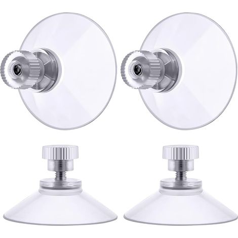 ventouse a visser, 4 Pièces 50mm Ventouses Transparentes avec Filetage, Extra Fortes PVC Plastique Suspension Rideau Isolant Ventouse pour Camping Car, Fenêtre, Salle de Bain, Van