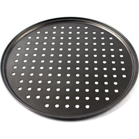 Multi-purpose perforated carbon steel pizza pan, non-stick pizza pan (1/4)