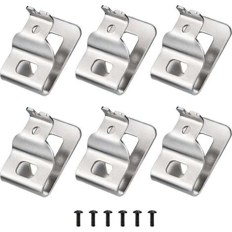 Clips de ceinture pour perceuses DeWalt, paquet de 6, acier inoxydable 304, avec vis, modèle N268241 N086039, compatibles avec les outils électriques 20V DCD980, DCD985, DCD980L2 et DCD985L2.