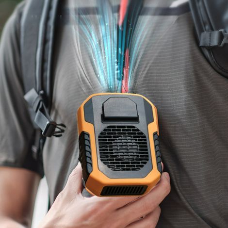 Ventilateur 3 en 1 : tour de taille, tour de cou, batterie externe 6000 mAh, ventilateur de camping rechargeable avec 23 h d'autonomie, ventilateur à pince et à porter autour du cou pour le travail en (1/5)