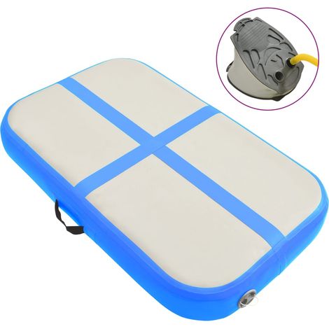 Esterilla inflable de gimnasia con bomba PVC azul 60x100x10 cm vidaXL (1/5)