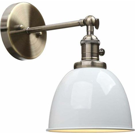 Métal Réglable Applique Luminaire Style de Bol en Fer Abat-jour Lampe Murale Industrial Rétro Eclairage Blanche(pas d'ampoule) (1/4)