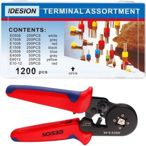 Pince À Sertir - 4 Côtés - Pour Embouts De Câblage - 0,25 À 10 mm² - 1 Pièce (1/4)