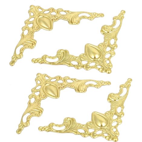 Boîte Livre Scrapbooking Album Eisen Eckenschutz Guards Gold Tone 41x41x1mm 4St (1/2)
