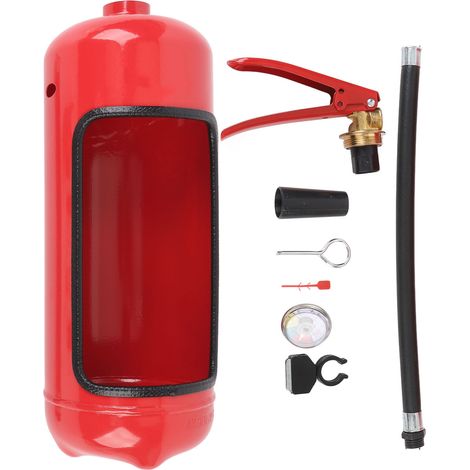 Porte-bouteille de vin décoratif en fer forgé avec extincteur intégré, idéal pour un petit bar à la maison. (1/5)