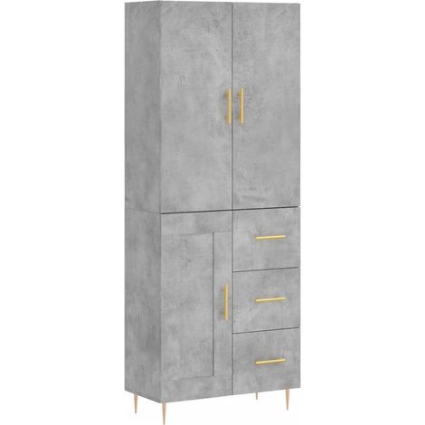 Credenza cassettiera mobile contenitore organizer cucina soggiorno salotto alto 695 x 34 x 180 cm legno ingegnerizzato grigio 020034550