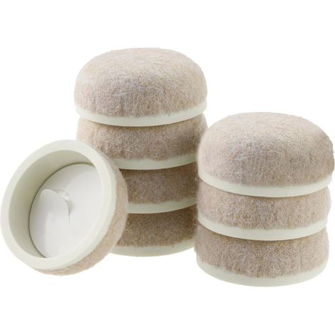 Lot de 8 patins de protection pour meubles Aneaseit en feutre - Protections rondes pour pieds de chaises et de tables sur parquet - Protections de sol robustes - Patins antidérapants (1/5)