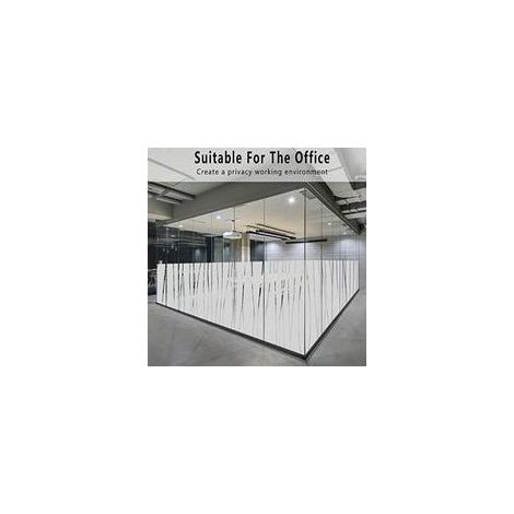 Statisch haftende Fensterfolie – Milchglas-Verdunkelungsfolie, elektrostatisch, selbstklebend, Dekorfolie für Küchen-, Schlafzimmer- und Badezimmerfenster – Unregelmäßige Streifen – 45 x 200 cm (1/5)