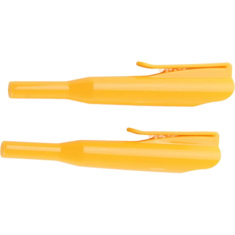 2 Pièces Capuchons de Protection pour Crayons de Charpentier à Long Bec, Jaune avec Clip de Fixation