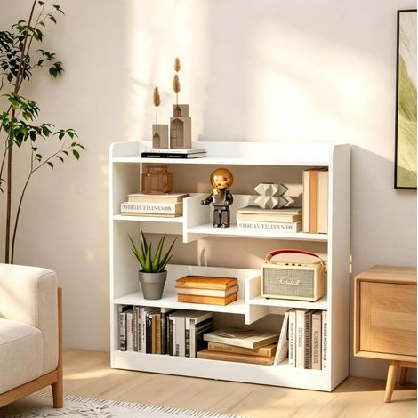 Offenes Bücherregal Aufbewahrungsregal, 90 x 24 x 91 cm, Weiß, OKMYHOME (1/5)