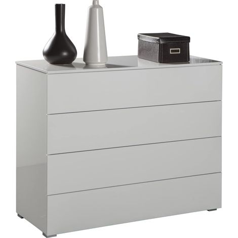 Composad  Cassettiera della Linea PRIVILEGIO con 4 Cassetti, Cassettiera Bianca Camera Da Letto, (LxAxP) 108x85x44 cm, Colore Bianco Laccato, Made in Italy