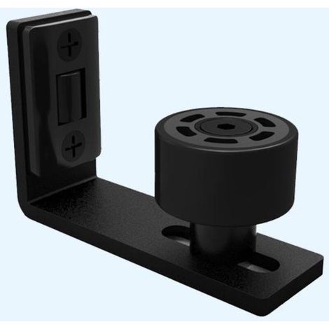 Ajustable Guide de Plancher Mur/porte Guide Inférieur Pour Porte en Bois Coulissante, Noir (1/5)