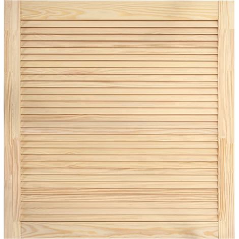 Helloshop26 – Porte à persiennes en bois de pin massif 61,5 x 59,4 cm – Structure lamellaire pour circulation d'air – Idéale comme porte d'armoire ou séparateur