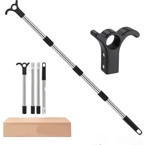 1.6 m Perche d\'ouverture de fenêtre de toit, tige réglable en acier inoxydable Perche d\'ouverture de fenêtre de toit haute pour maison, grenier, personnes âgées, femmes