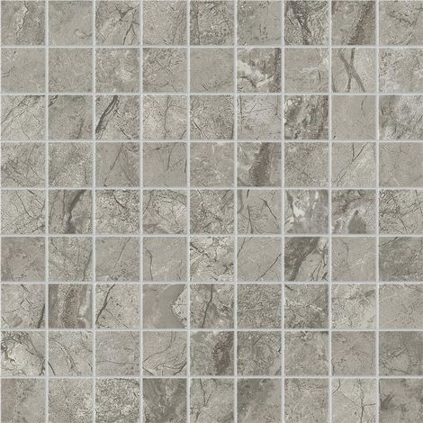 Mosaïque effet Marbre Gris Royal 3,5x3,5 cm Quadra 30x30x0,9 cm Mat Orsiano - Sol et mur intérieur (vendu par carton de 0,9 m²) - RO'MA CARRELAGE